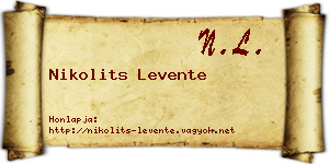 Nikolits Levente névjegykártya